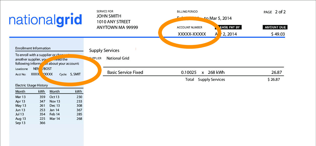 national grid gas account types